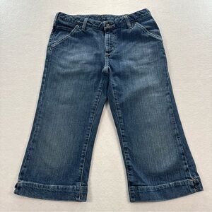Y2K Carhartt Traditional Fit Jean Capri Womens 8 Cropped Denim Med Blue WB012F10